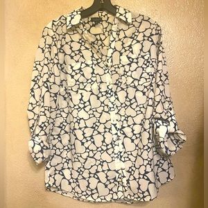 Talbots Nantucket Heart Button Up Shirt